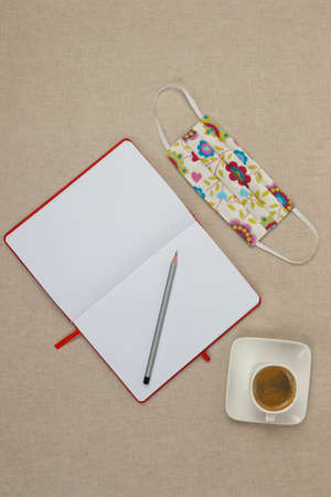 Morning set of a business man in a pandemic.の写真素材