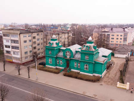 Aerial photography, the house of the merchant Katznelson, is located along Internatsionalnaya Street...