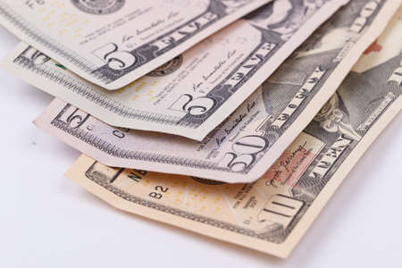 The texture of US dollars. Background from dollar bills. Close-upの写真素材