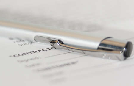 Pen and contract. Profitable business contract concept. Close-upの写真素材