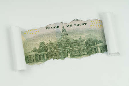 Benjamin Franklin face on dollar billの写真素材