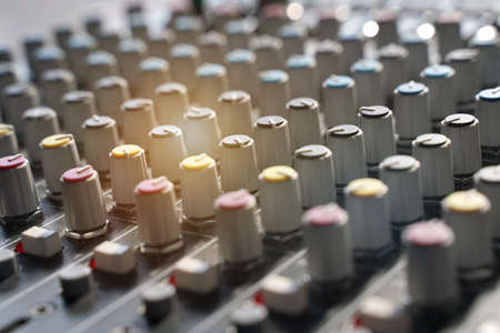 Musical equipment. Music console controls on a white background.