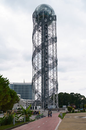 BATUMI, GEORGIA, AJARIA - September 06, 2022: Alphabet tower in Batumi, Georgia.のeditorial素材