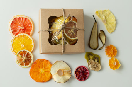 Gift set of various fruits - candied fruits. Dessert is a gift.の写真素材