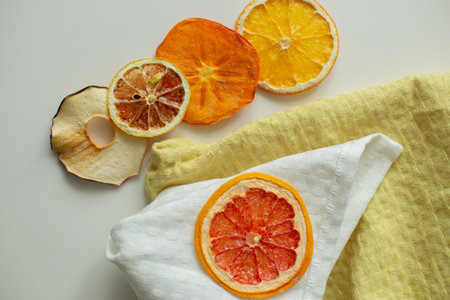 A set of various fruits - candied fruits. Dessert as a gift.の写真素材