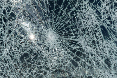 Texture of a broken car windshield. Backgrounds and textures.