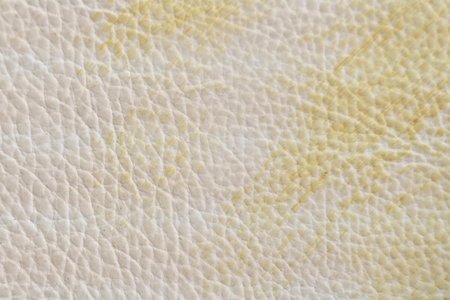 White and yellow leather texture with folds, used as a classic background. Texture and backgroundsの写真素材