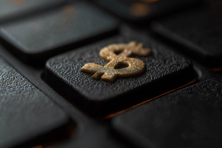 Investor presses button with dollar logo dollars.の素材