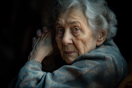 Elderly woman suffering from pain, weakness and tingling in wrist.の素材