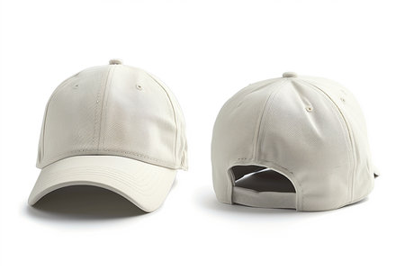 White baseball cap isolated on white background.の素材