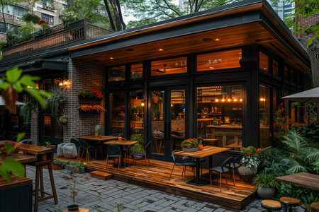 A stunning house adorned with numerous plants in its surroundings, creating a green and vibrant atmosphere.の素材
