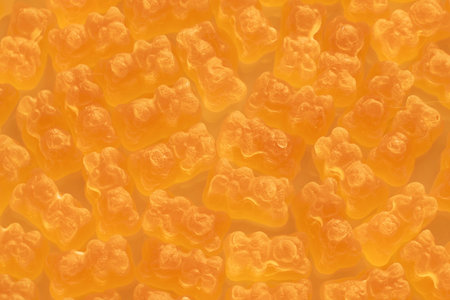 Yellow marmalade figures, chewing marmalade, fruit marmalade.の写真素材