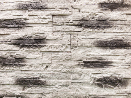 Textured decorative tiles adorn the walls, creating a captivating atmosphere in an elegant space. The blend of light and dark shades adds depth and charm to the interior design.の写真素材