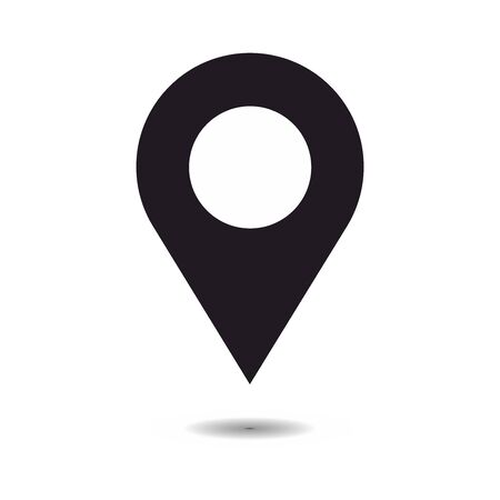GPS location map pin icon isolated on white background. Global positioning system pin vector.のイラスト素材