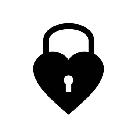 Closed heart padlock isolated on white background.のイラスト素材