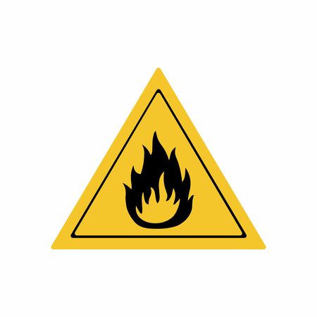 Flammable material sign vector design . ISO 7010 W021 Warning symbol.のイラスト素材
