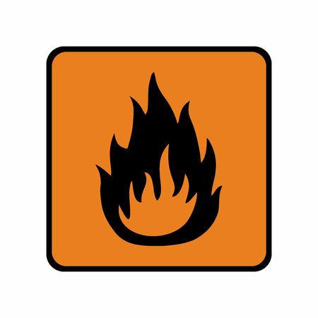Flammable material sign vector design . ISO 7010 Warning symbol.のイラスト素材