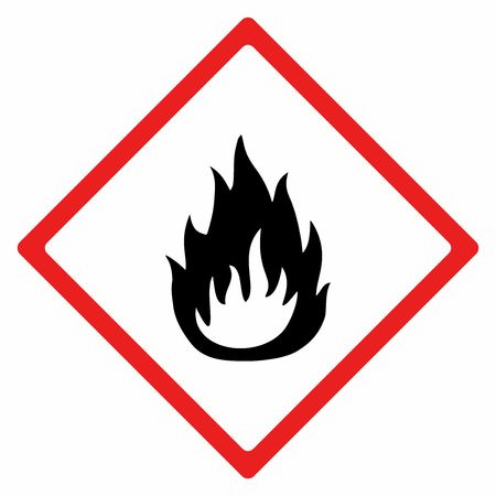 Flammable material sign vector design . ISO 7010  Warning symbol.のイラスト素材