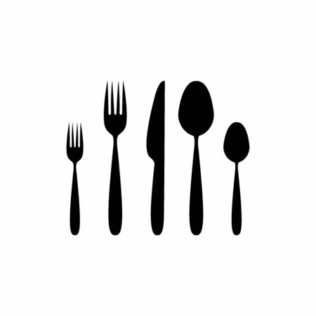 Cutlery icon. Vector design isolated on white backgroundのイラスト素材
