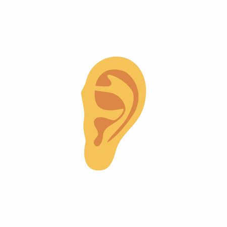 Human ear icon. Vector design isolated on white background.のイラスト素材