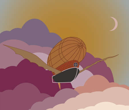Illustration of airship.のイラスト素材