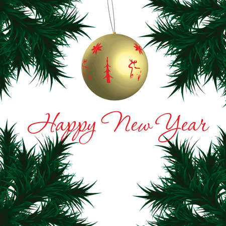 Greeting card with New Yearのイラスト素材