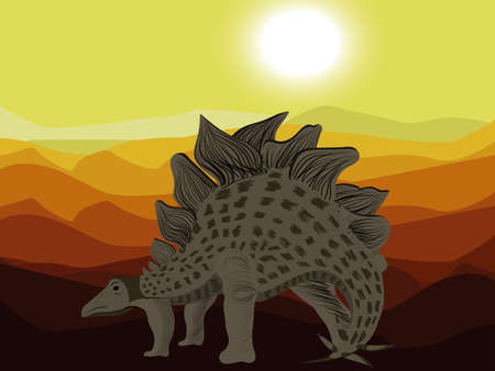 Dinosaur Stegosaurusのイラスト素材