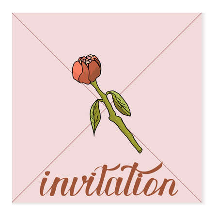 Invitation card with floral design elementsのイラスト素材