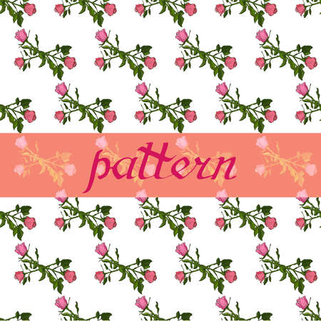 Seamless floral pattern with roses. Vector illustration.のイラスト素材