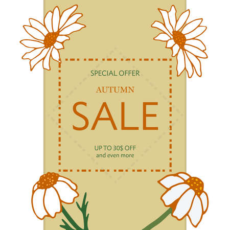 Sale card, natural tree branches, botanical vector natural elementsのイラスト素材