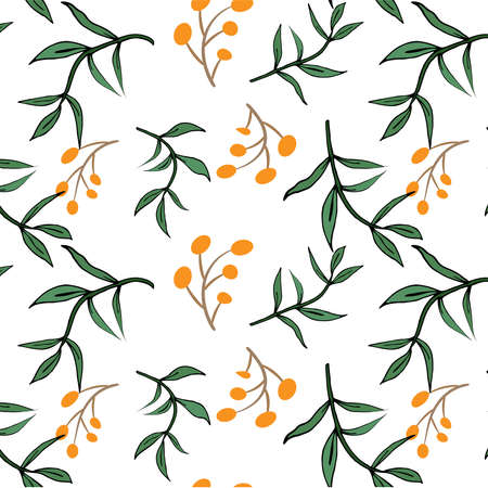 Seamless floral pattern. Isolated Vector illustration. Natural design elementsのイラスト素材