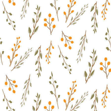 Seamless floral pattern. Isolated Vector illustration. Natural design elementsのイラスト素材