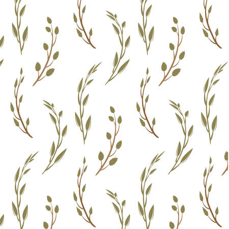 Seamless floral pattern. Isolated Vector illustration. Natural design elementsのイラスト素材