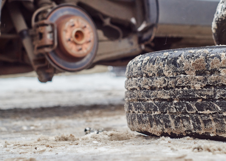 Seasonal Replacement of Wheels at Tyre Serviceの写真素材