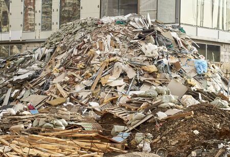 Hill of a construction garbage