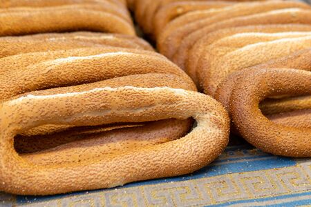 Tasty traditional arab bread sold on the market in Jerusalem