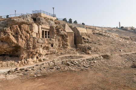 Priest Zechariah tomb on the old cemetery on Mount of Olives in Jerusalem, Israel.の写真素材