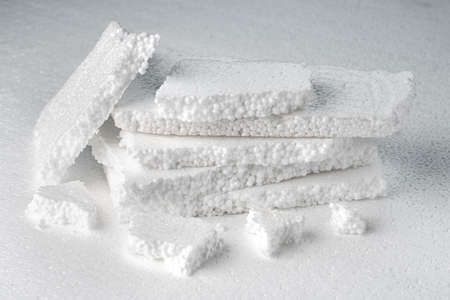 Stack of broken pieces of white