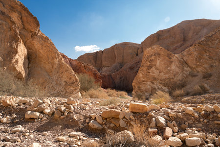 Natural Landscape of Red rocks of the red canyon in Eilat, israelの写真素材