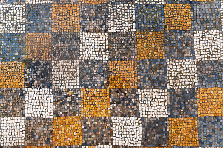 Ancient Checkered Decorative Floor Mosaicの写真素材