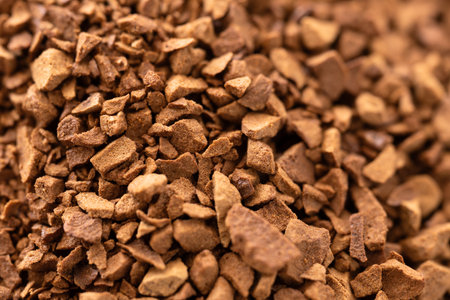 Macro photo of a granulated instant coffee