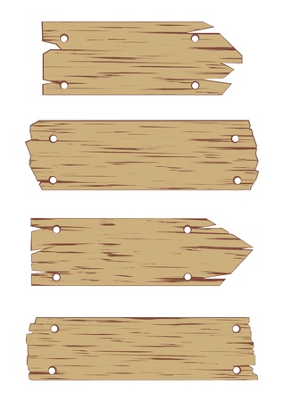Illustration of Wooden Sign on White Background.のイラスト素材