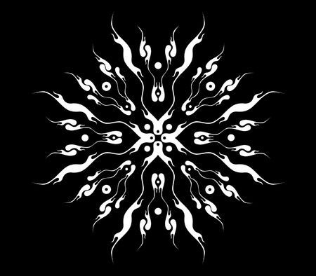 Tribal Design on black background.のイラスト素材