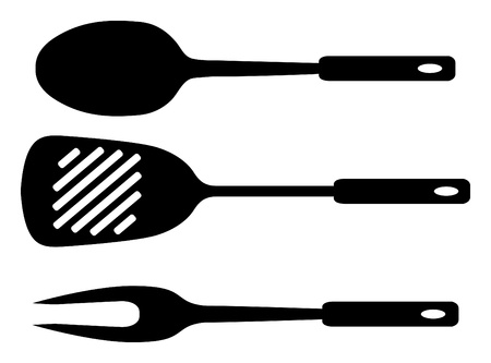 illustration: Spatula, Ladle and Fork.のイラスト素材