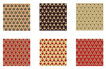 Six Vector Patterns tiles seamlessly.のイラスト素材