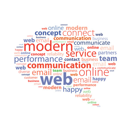 Speech bubble made up of words isolated on white background.のイラスト素材