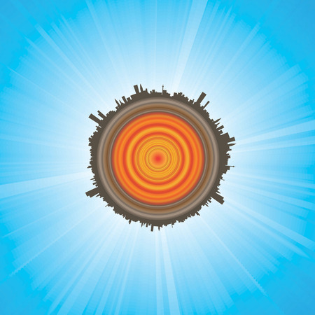 An illustrated cross section of planet earthのイラスト素材