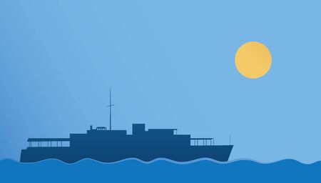 Boat at seaのイラスト素材