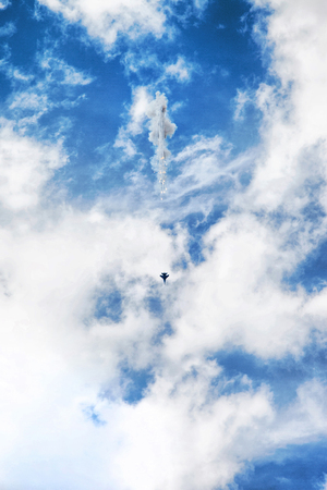 Military Jets Piloting on Airshowの写真素材