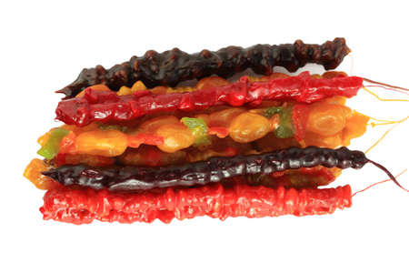 Group multi-coloured of churchkhela isolated on a white backgroundの写真素材